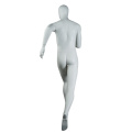 Full body size lifelike white fiberglass muscular nude muscle bodybuilder running male mannequin